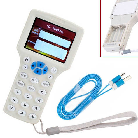 Дублікатор, копіювальник RFID ID РЧІД NFC, 10 частот LCD, зчитувач, фото 1