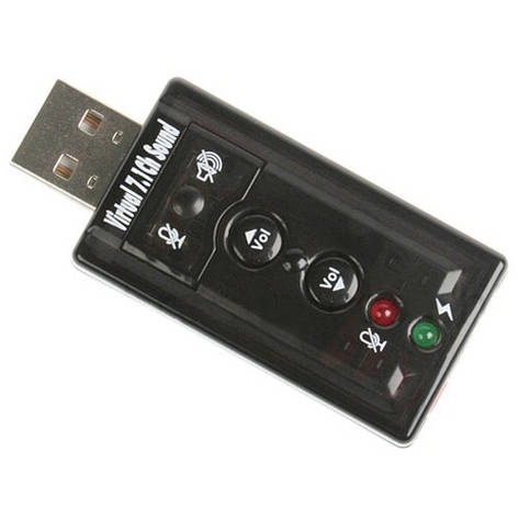USB Звукова карта 7.1 3D звук регулятор гучності, фото 1