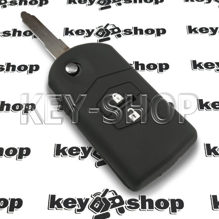 Чехол (черный, силиконовый) для выкидного ключа Mazda (Мазда) 2 кнопки - фото 3 - id-p277028306