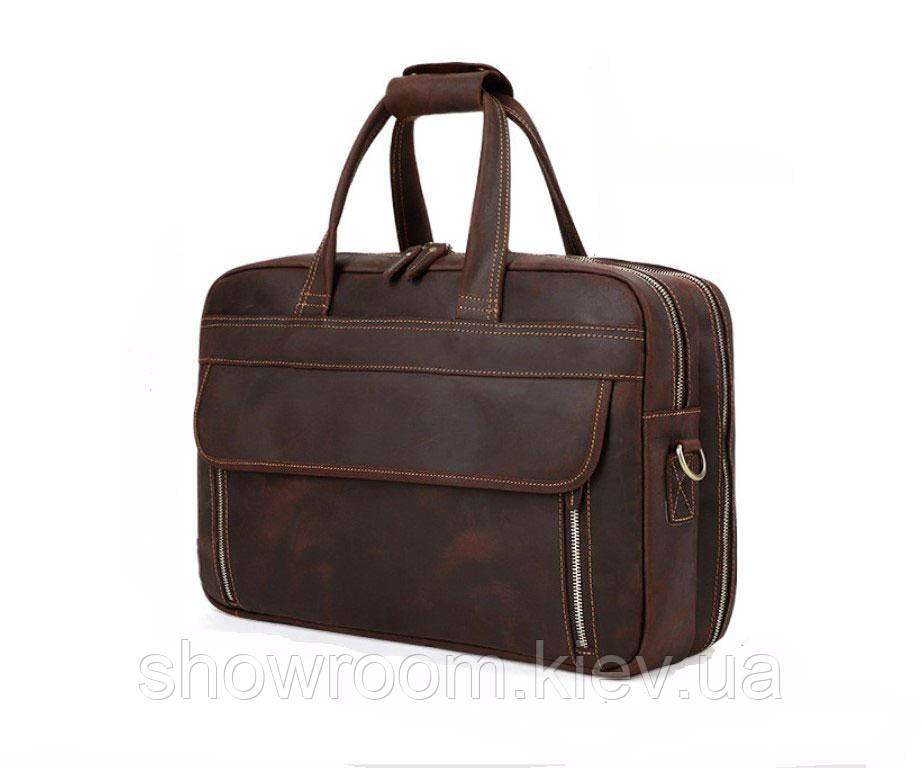Сумка чоловіча стильна Wild Leather (351) коричнева шкіряна