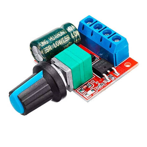 ШІМ регулятор швидкості мотору DC 4.5-35В 5А Mini PWM обертів 0-100%, фото 1