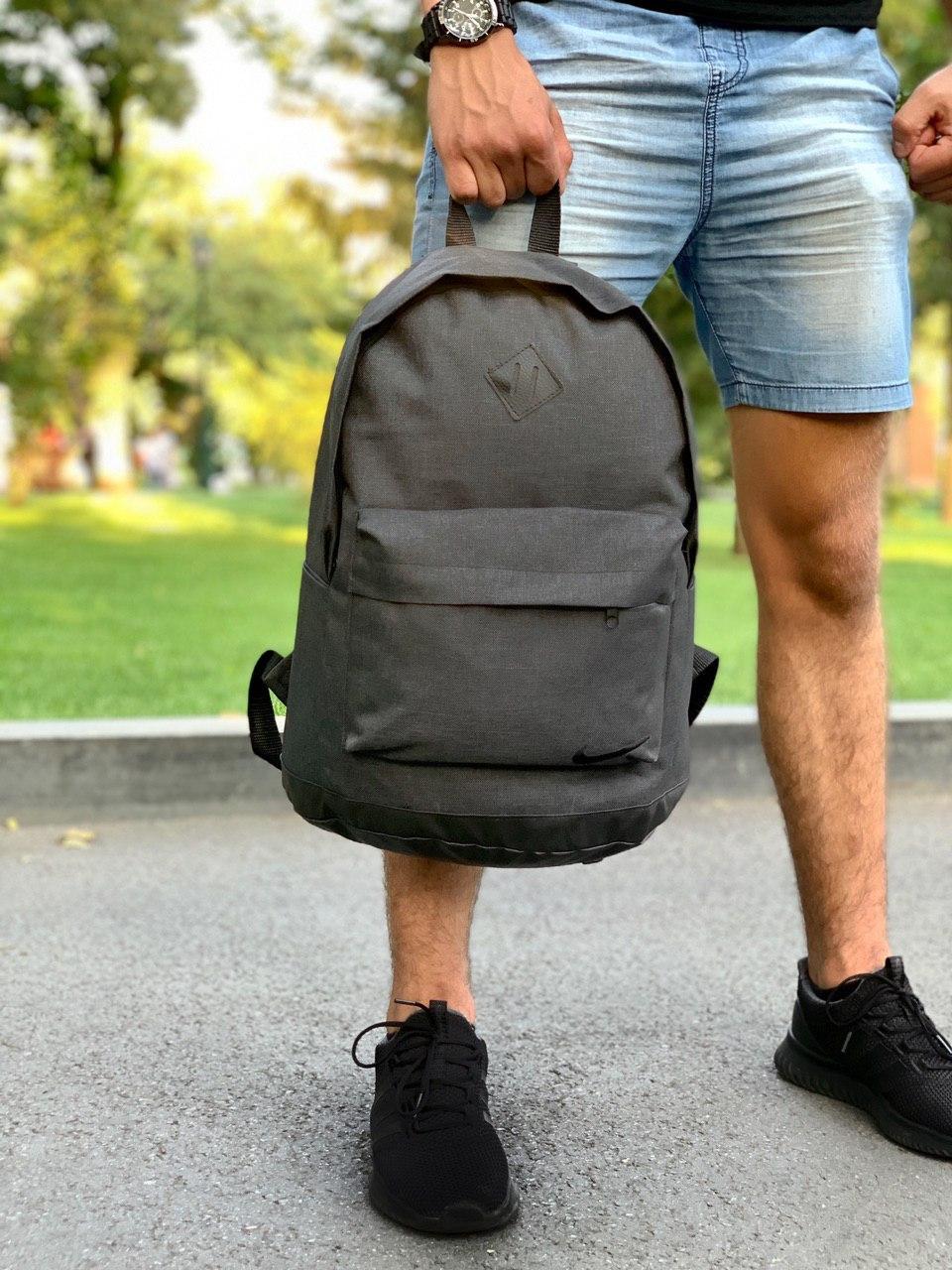 Рюкзак міський Чоловічий | Жіночий | Дитячий, для ноутбука Nike (Найк) темно - сірий спортивний