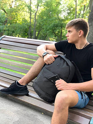 Рюкзак міський Чоловічий | Жіночий | Дитячий, для ноутбука Nike (Найк) темно - сірий спортивний, фото 2