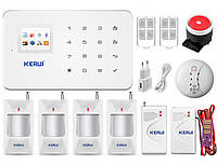 Бездротова GSM сигналізація для дому, дачі, гаража комплект Kerui alarm G18 (Economy House 4) 433мГц