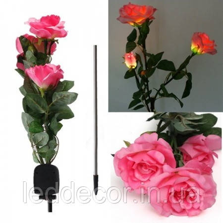 Світлодіодний світильник Rose pink на сонячній батареї