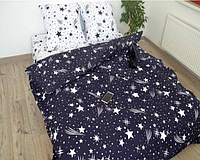 Семейный комплект постельного белья "Комета тёмно-синея"
