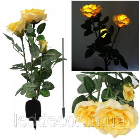 Світлодіодний світильник yellow Rose на сонячній батареї