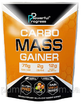 Гейнер високо-уголеводний Powerful Progress Carbo Mass Gainer 4000 г ( різні смаки ), фото 2