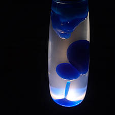 Нічник, дитячий світильник "Лава Лампа" glitter - гліттер, висота 41 см, синього кольору (Живі фото), фото 2