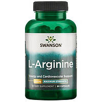 L-аргинин - максимальная сила, L-Arginine - Maximum Strength, Swanson, 850 mg 90 caps
