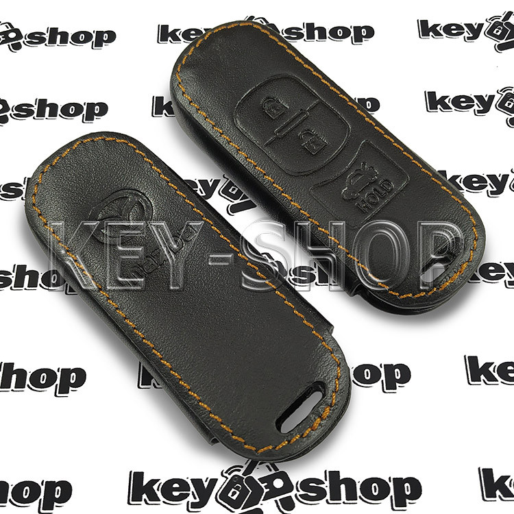 Чехол (кожаный) для смарт ключа Mazda (Мазда) 3 кнопки - фото 2 - id-p470520694