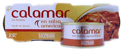 Кальмар нарізаний шматочками в томатному соусі Американа (Hacendado) 240 г