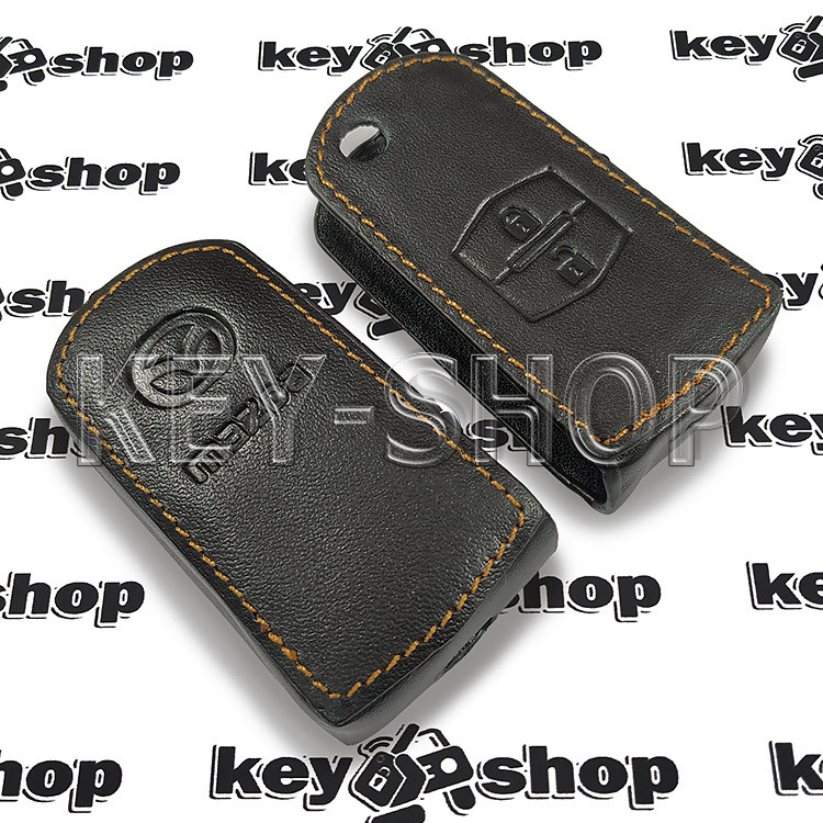Чехол (кожаный) для выкидного ключа Mazda (Мазда) 2 кнопки - фото 2 - id-p507408246