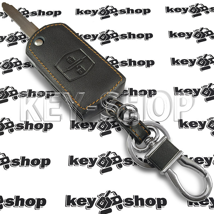 Чехол (кожаный) для выкидного ключа Mazda (Мазда) 2 кнопки - фото 3 - id-p507408246