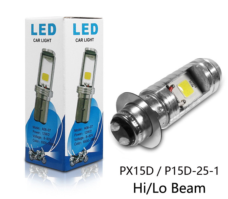 2 шт. H6M P15D DC 10-85V Лампа для скутера, мотоцикла світлодіодна двоконтактна LED