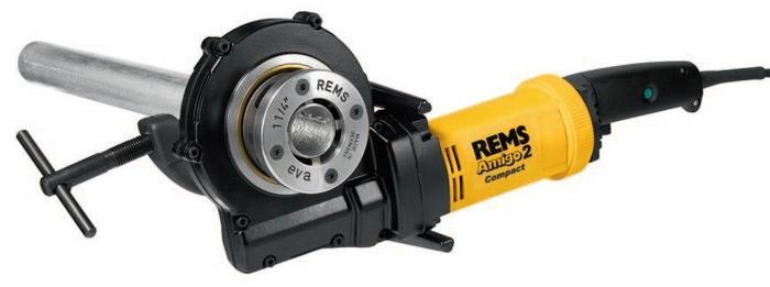 Ел. різьбонарізний клуп REMS "Аміго 2 Компакт"-Сет NPT 1/2-3/4-1-1.1/4-1.1/2-2, фото 1