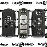 Чехол (черный, силиконовый) для смарт ключа Mazda (Мазда) 4 кнопки