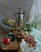 Картина маслом авторська "Натюрморт з виноградом"