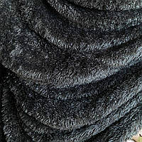 Покривало травичка  ⁇  Пухнастий махровий плед. З довгим ворсом. 220х240 см. Колір Чорний