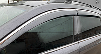 Ветровики Toyota Camry VI Sd 2006-2011 с хром молдингом дефлекторы окон Тойота Камри 6