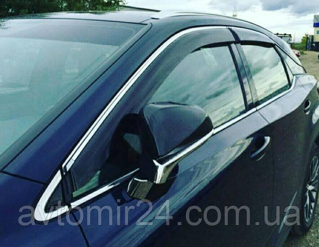 Вітровики Cadillac STS I Sd 2004-2011 з хромом молдингом дефлектори вікон Камілак СТС