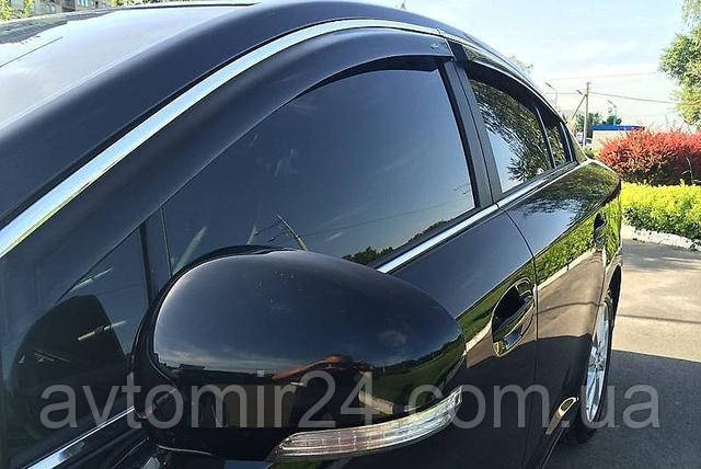 Ветровики Acura TLX Sd 2015 с хром молдингом дефлекторы окон Акура ТЛX - фото 2 - id-p1236385694