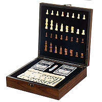 Набор подарочный шахматы, домино, карты и кубики 23,5x23,5x6,5 см 030529