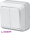 Вимикач двоклавішний TM LiDER LVO10-780 серія "Легенда"