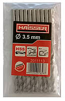 Свердло по металу 3.5х39х70 мм циліндричний хвостовик (DIN 338), HAISSER (HS101008/2011113) 15838