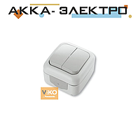 Вимикач 2-кл ViKO Palmiye 90555402 Білий