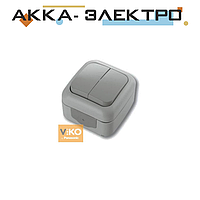 Выключатель 2-кл ViKO Palmiye 90555502 Серый