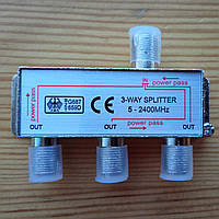 VK11030C Ділитель на 3 — 3WAY SPLITTER 5 — 2450 МГц із проходом живлення.