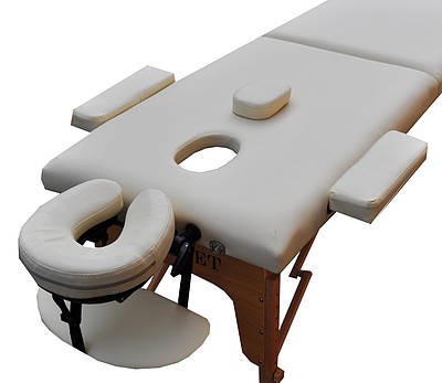 Масажний складаний стіл — кушетка дерев'яна ZENET ZET-1042 розмір S Кремова
