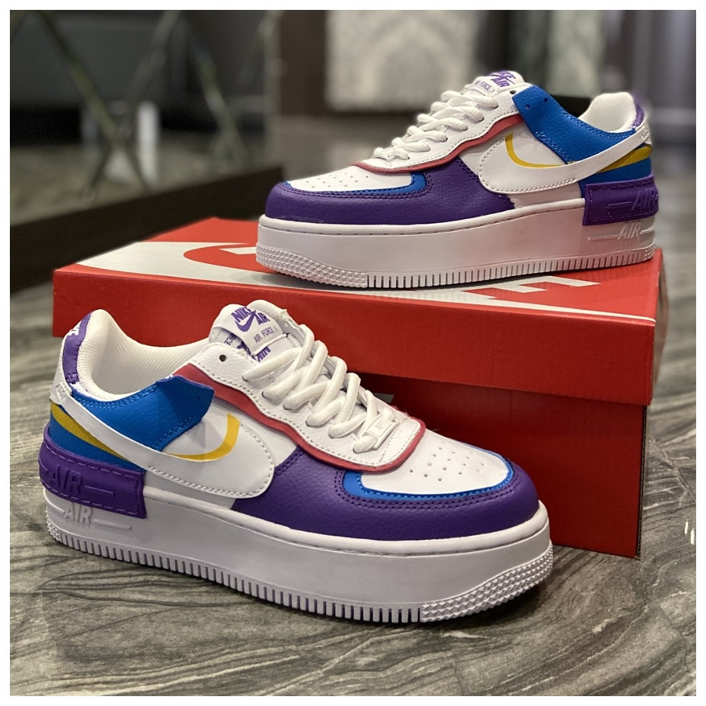 Жіночі кросівки Nike Air Force 1 Shadow Blue Violet White, жіночі кросівки найк аір форс 1 шадоу
