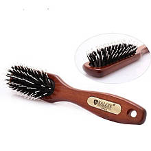 Щітка масажна вузька дерев'яна з комбінованою щетиною Salon Professional 7698CLG