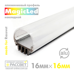 Алюмінієвий профіль MagicLed ML-16 Premium для світлодіодної стрічки круглий діаметр 16 мм