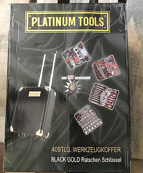 Набір інструментів універсальний в зручній валізі Platinum Tools International 409 штук