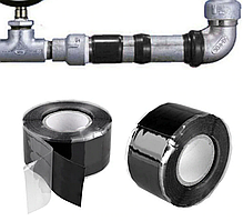 Flex Tape - універсальна супер міцна водонепроникна самоклеюча стрічка з захистом від протікань 1.5м чорний