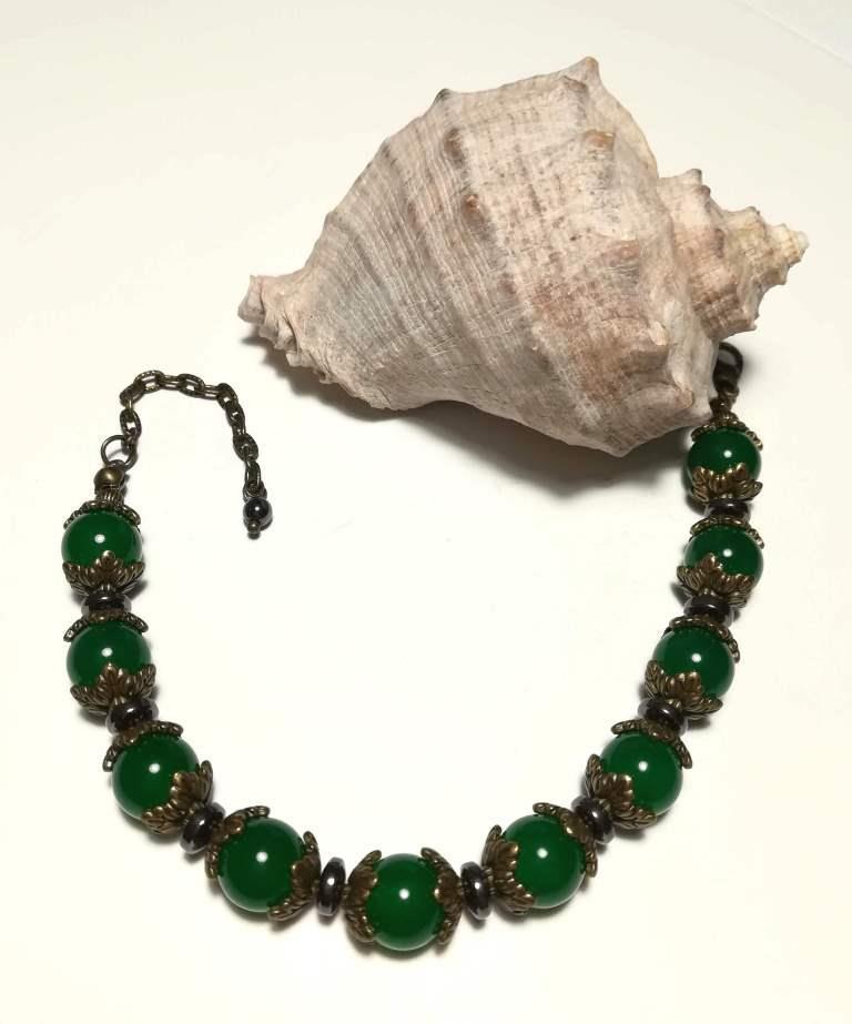 Браслет з Хризопразу зелений натуральний камінь, тм Satori \ Sb - 0174
