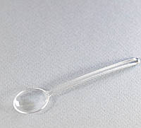 Ложка одноразовая фуршетная-десертная 10 см., 100 шт/уп стеклоподобная, прозрачная