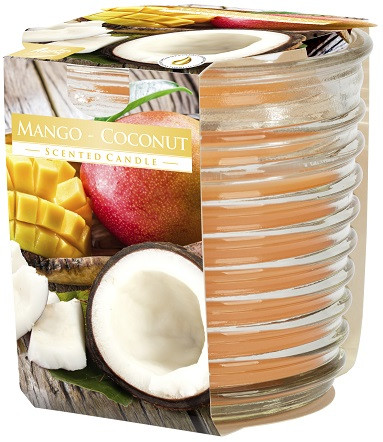 Ароматизована свічка у фактурному склі манго-кокос 8 см (80-1-316)