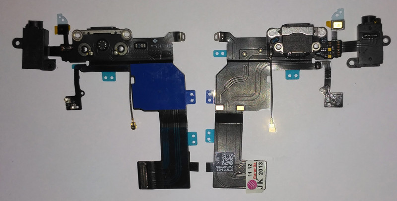 Шлейф заряджання/USB + роз'єм Hadns Free для iPhone 5c чорний оригінал (54), фото 1