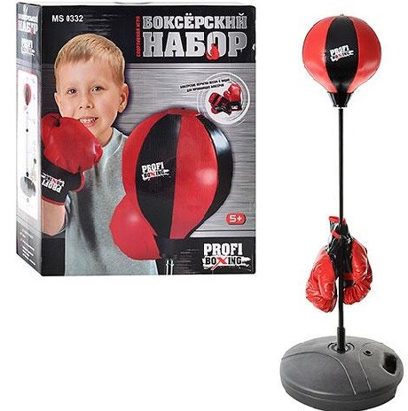 Дитячий боксерський набір Profi Boxing, металева стійка 90-130см, MS0332