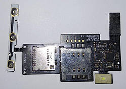 Роз'єм для Sim-карти і карти пам'яті для LG P970 Optimus, з кнопками регулювання гучності, на шлейфі