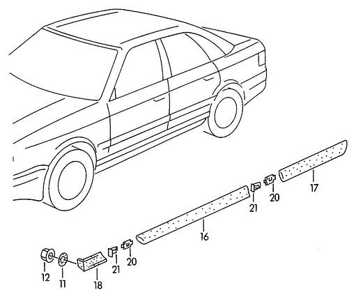 Комплект молдингів Audi 100 A6 C4 виробник SIGNEDA Польща, фото 3