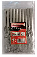 Сверло по металлу 6.0х57х93 мм цилиндрический хвостовик (DIN 338), HAISSER (HS101015/2011125) 15845