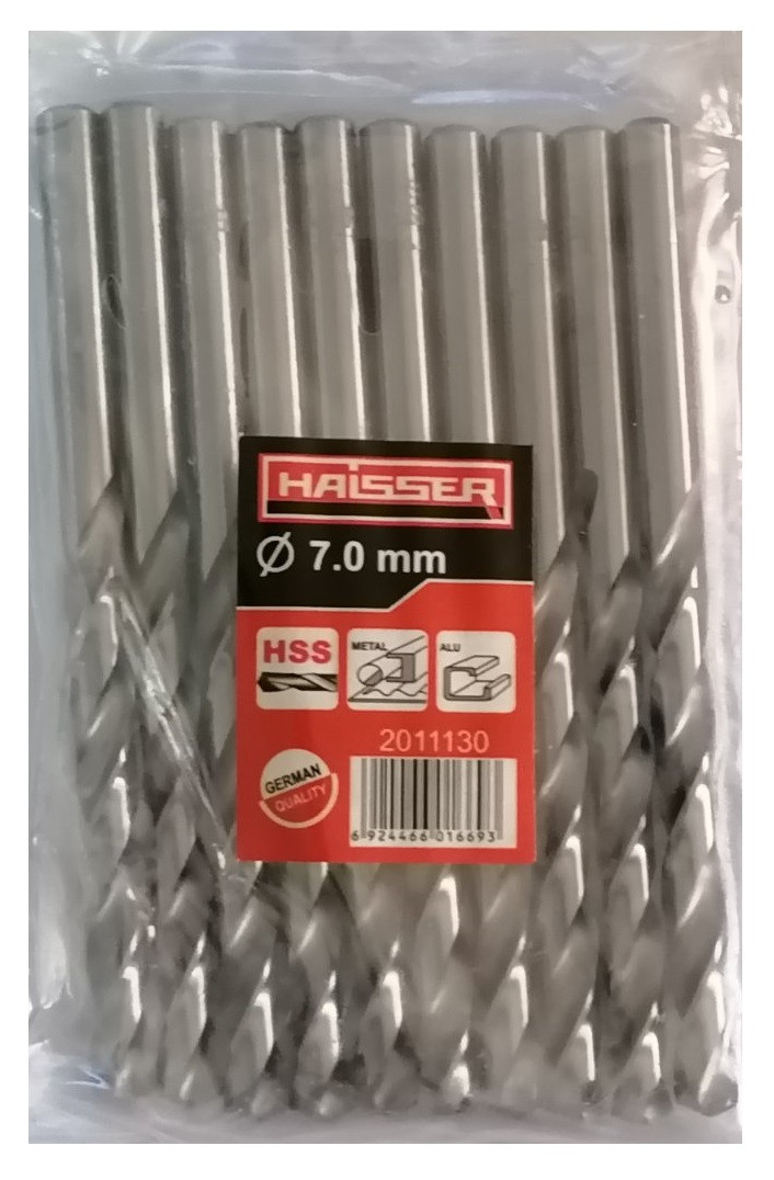 Свердло по металу 7.0х69х109 мм циліндричний хвостовик (DIN 338), HAISSER (HS101017/2011130) 15847