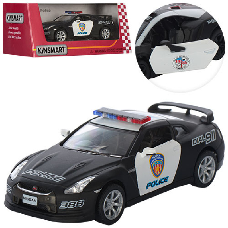 Металева машинка Kinsmart 2009 Nissan GT-R R35 Police КТ5340P