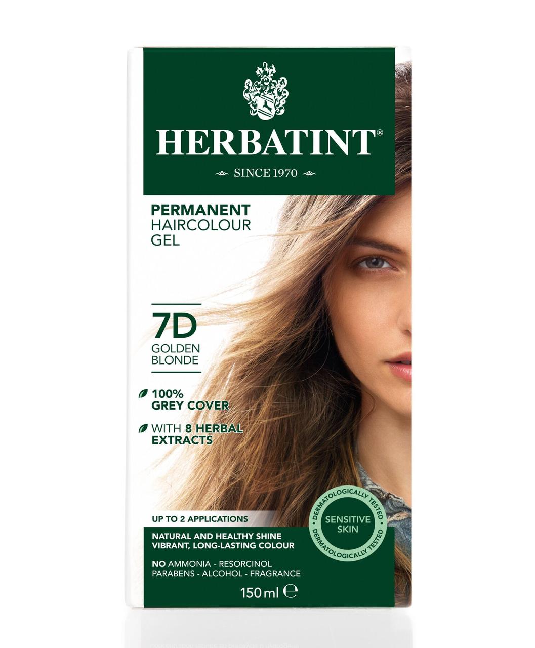 Herbatint, Перманентна фарба-гель для волосся, 7D, золотий блонд