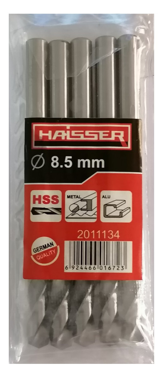 Свердло по металу 8.5х75х117 мм циліндричний хвостовик (DIN 338), HAISSER (HS101020/2011134) 15850